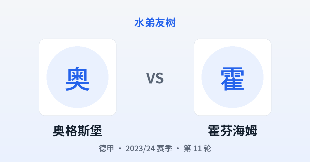奥格斯堡 vs 霍芬海姆 对阵分享图