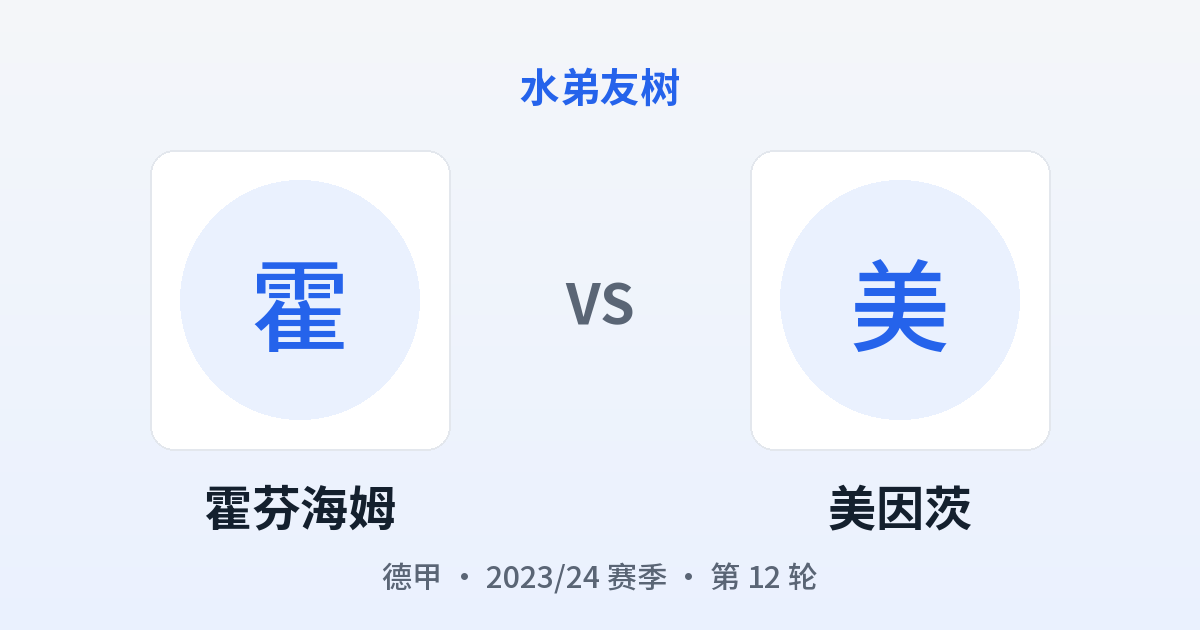 霍芬海姆 vs 美因茨 对阵分享图