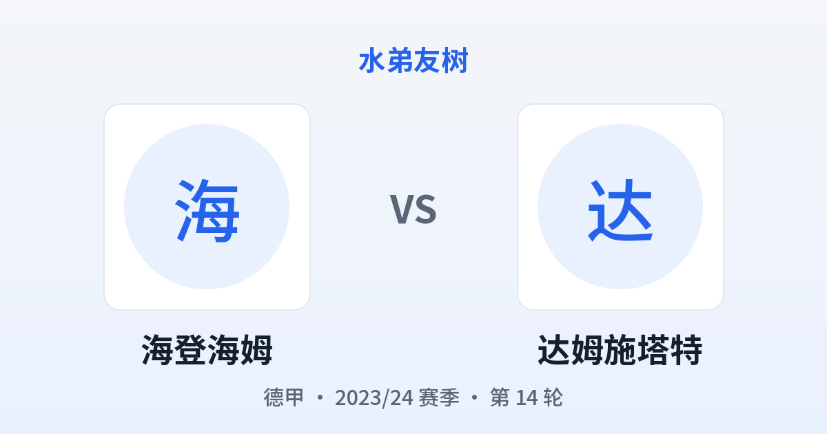 海登海姆 vs 达姆施塔特 对阵分享图