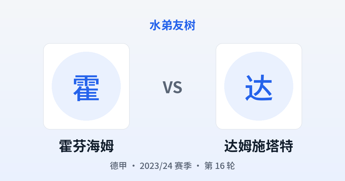 霍芬海姆 vs 达姆施塔特 对阵分享图