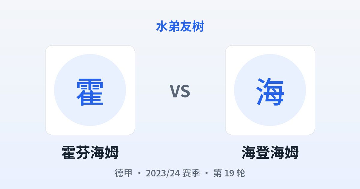 霍芬海姆 vs 海登海姆 对阵分享图