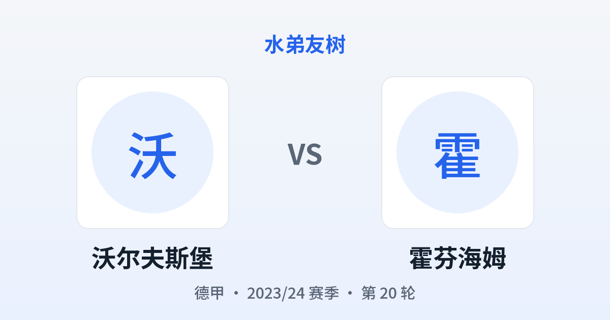 沃尔夫斯堡 vs 霍芬海姆 对阵分享图
