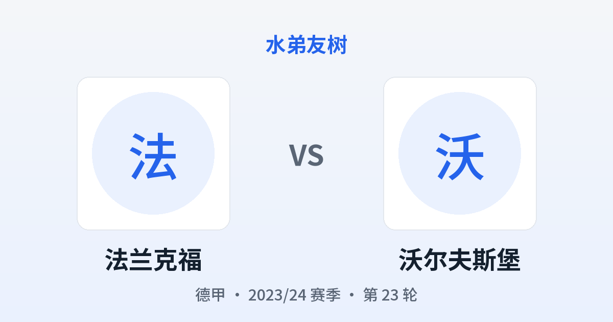 法兰克福 vs 沃尔夫斯堡 对阵分享图