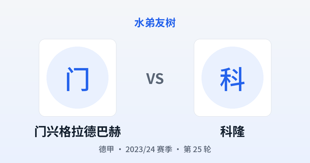 门兴格拉德巴赫 vs 科隆 对阵分享图