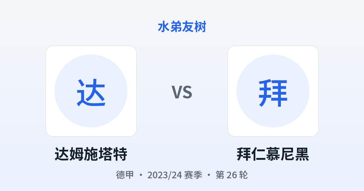 达姆施塔特 vs 拜仁慕尼黑 对阵分享图