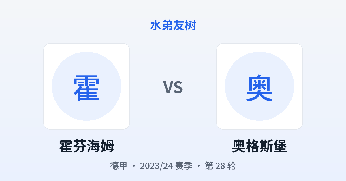 霍芬海姆 vs 奥格斯堡 对阵分享图