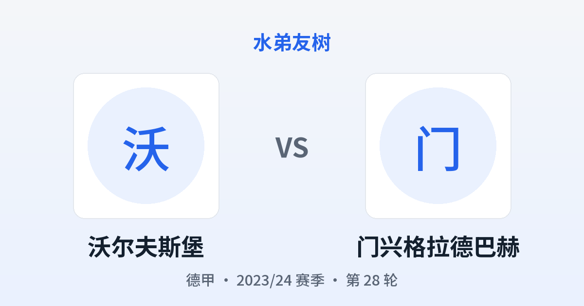 沃尔夫斯堡 vs 门兴格拉德巴赫 对阵分享图