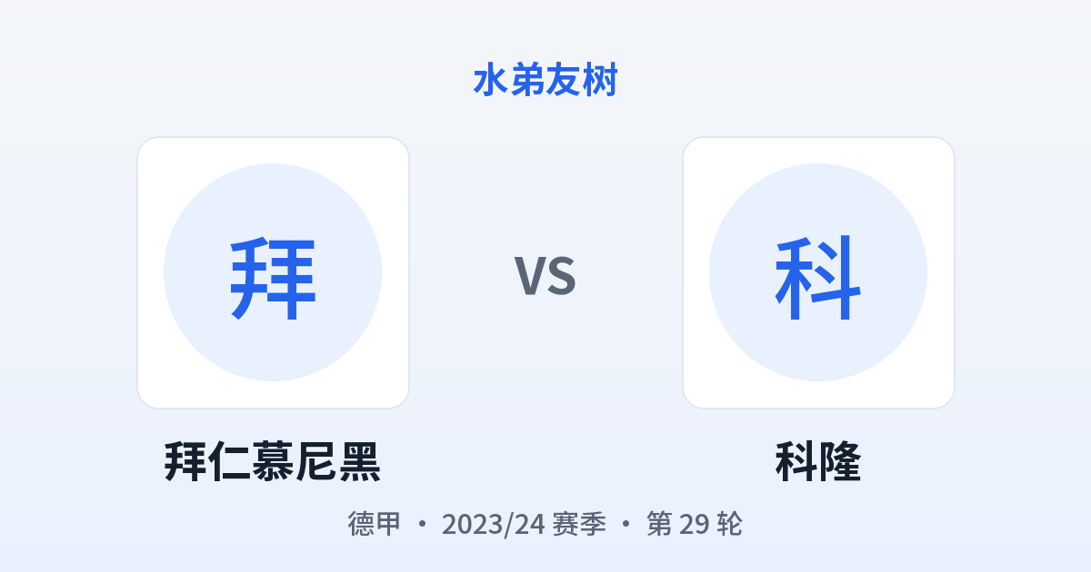 拜仁慕尼黑 vs 科隆 对阵分享图