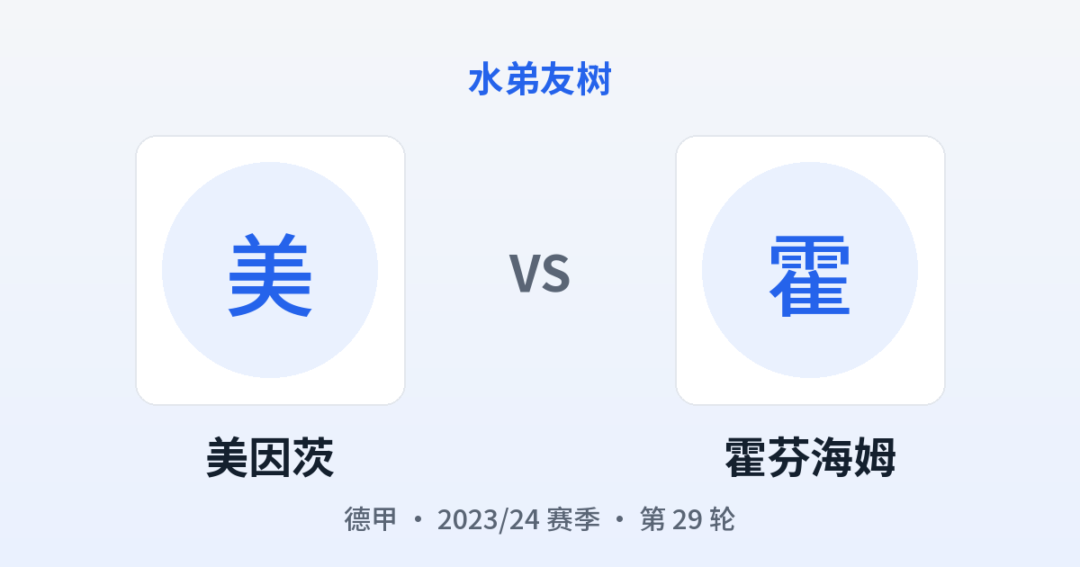 美因茨 vs 霍芬海姆 对阵分享图