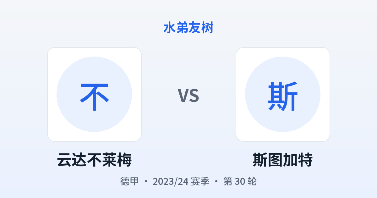 云达不莱梅 vs 斯图加特 对阵分享图