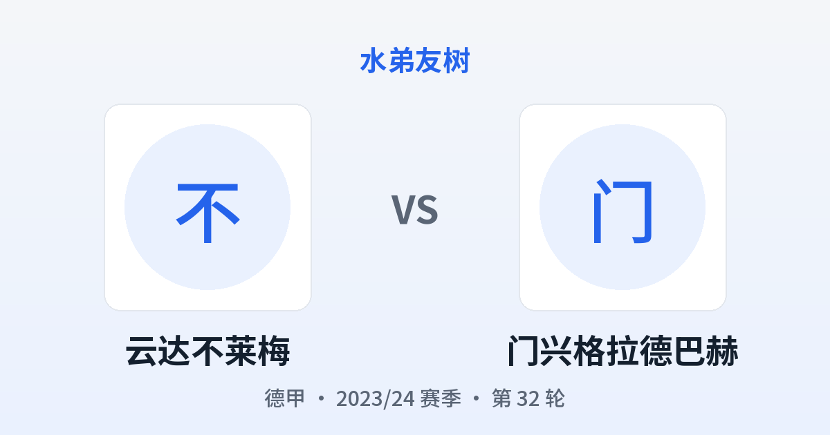 云达不莱梅 vs 门兴格拉德巴赫 对阵分享图