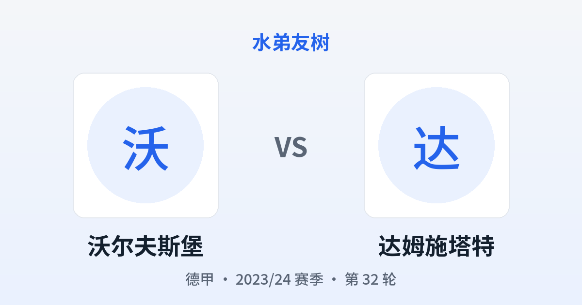 沃尔夫斯堡 vs 达姆施塔特 对阵分享图