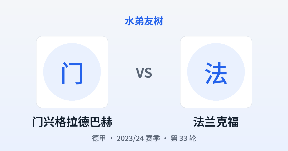 门兴格拉德巴赫 vs 法兰克福 对阵分享图