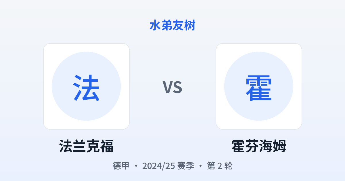 法兰克福 vs 霍芬海姆 对阵分享图