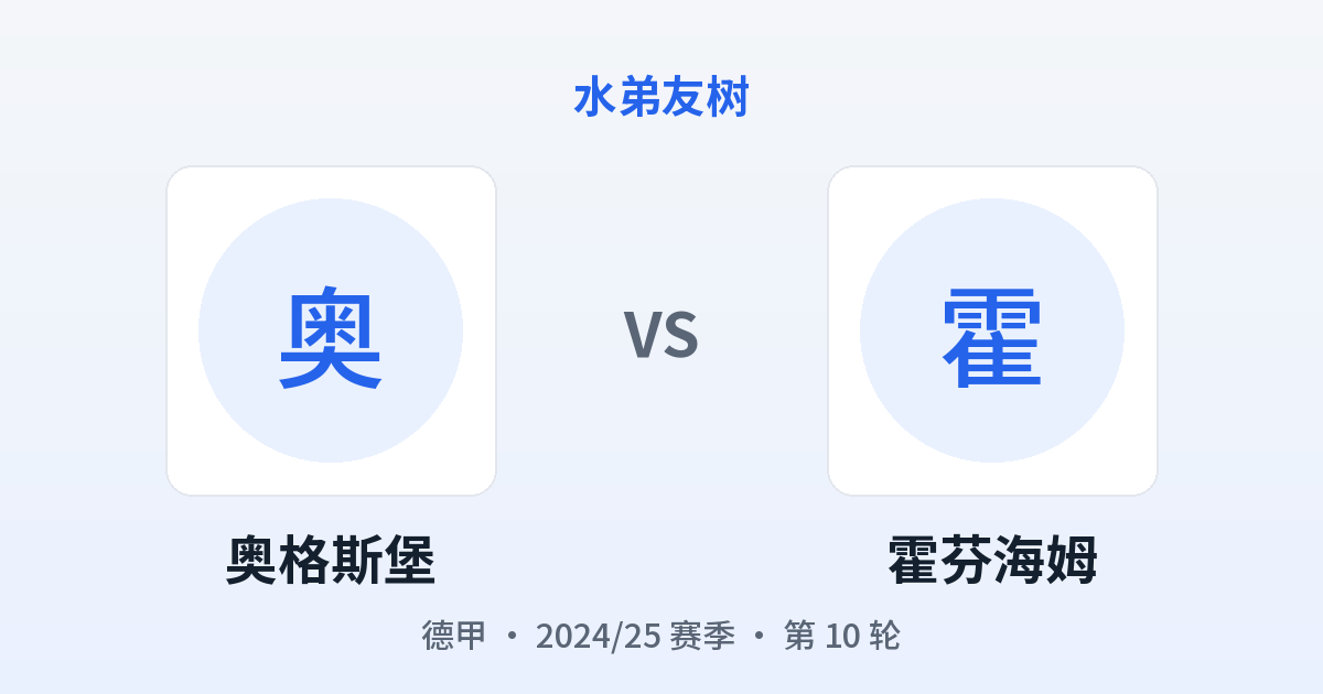 奥格斯堡 vs 霍芬海姆 对阵分享图